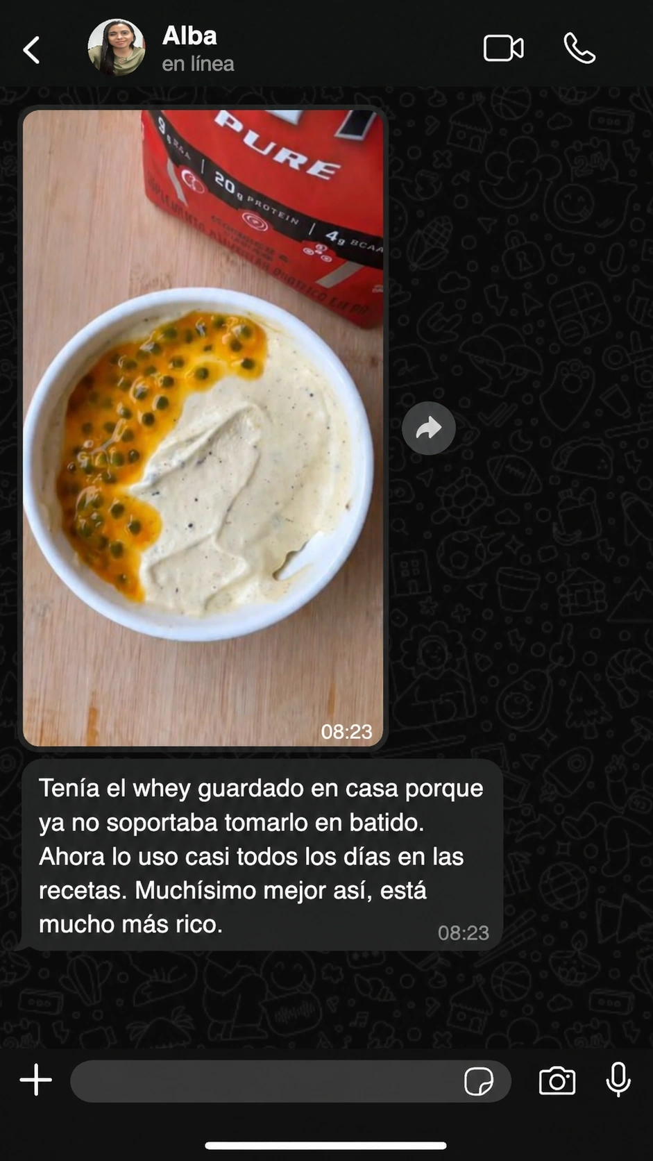 Ejemplo ilustrativo de conversación de Alba